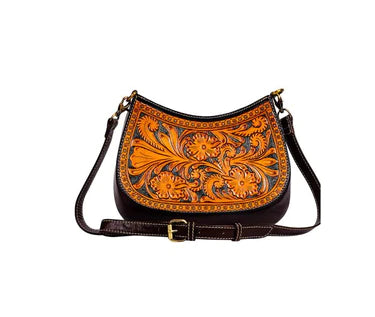 Magnetic - closure coin and key purses for easy accessMyra Bag: "DAISY HILL TRAIL HAND-TOOLED BAG"