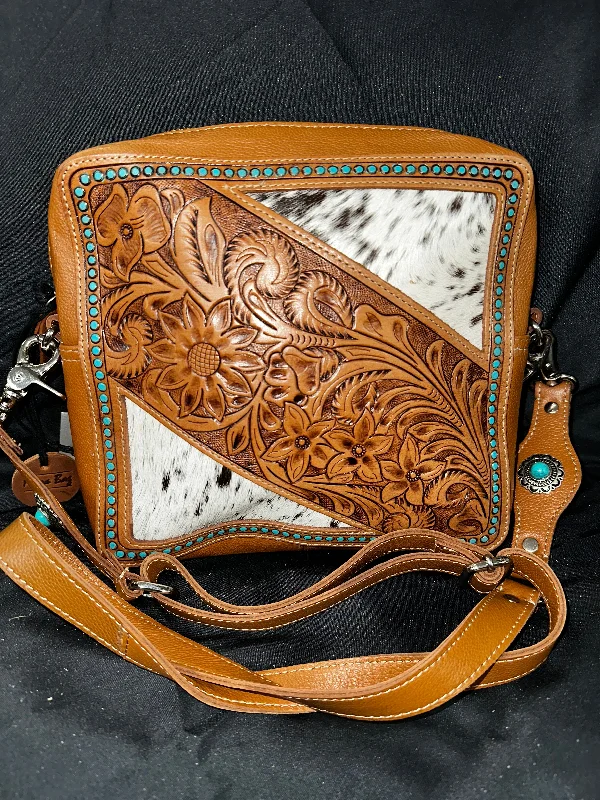 Antique - brass coin and key purses with intricate engravingsMyra Bag: "DESERT PASSION FLOWER HAND-TOOLED BAG"