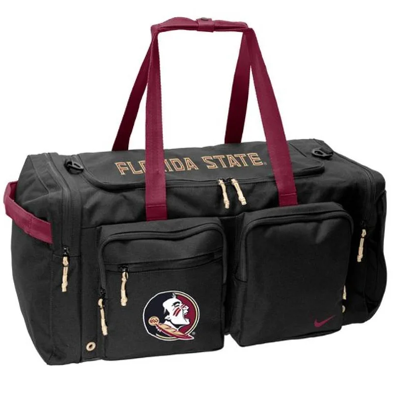 Leather coin and key purses with hand - stitched details for menNike Seminole Logo/Florida State Power Duffel Bag - Black