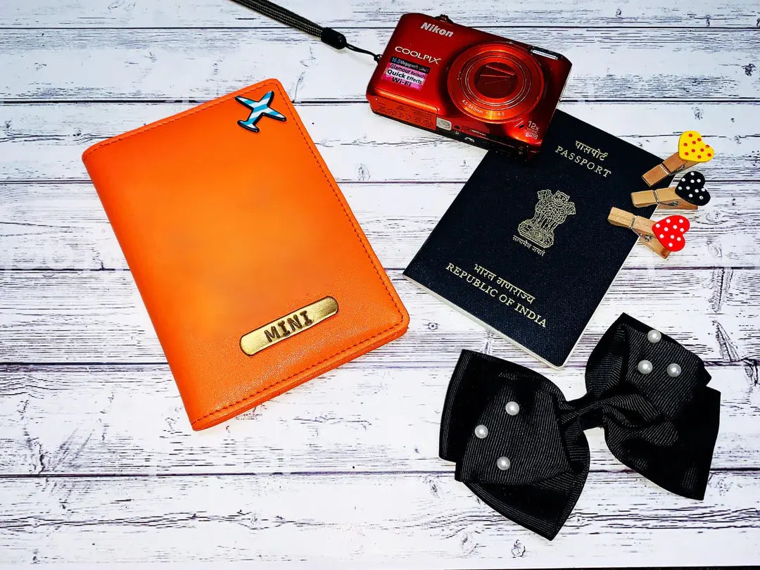 Waterproof Nylon Passport Covers & Wallets for Outdoor AdventuresPersonalised Orange Passport Cover