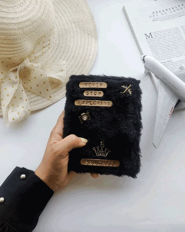 Foldable Passport Covers & Wallets Made of Flexible PVC for Easy StoragePassport Cover Black Fur