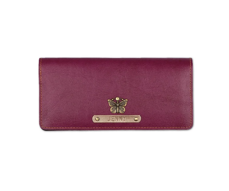 Vintage-Style Passport Covers & Wallets with Brass Hardware for Retro EnthusiastsPurple Womens Wallet