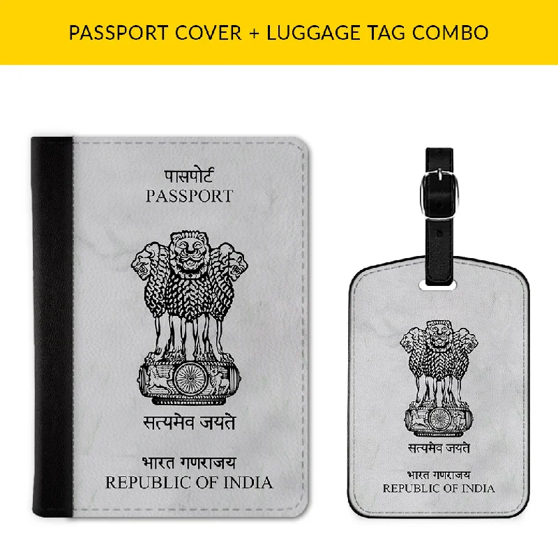 Vegan Leather Passport Covers & Wallets for Environmentally Conscious PeopleRepublic of India Passport & Luggage Tag Combo