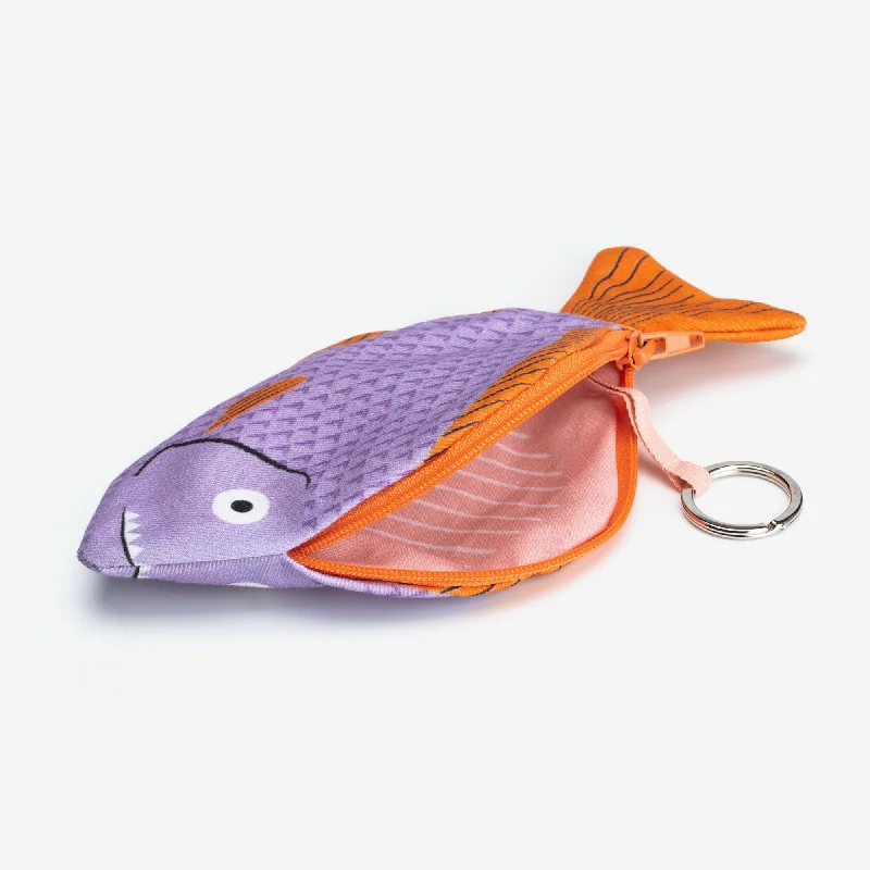 Vegan leather coin and key purses for eco - friendly consumersSmall Piranha (keychain)