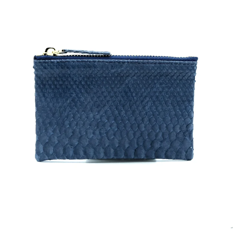 Laser - cut metal coin and key purses with geometric designsSaigon Midnight Blue Coin Purse