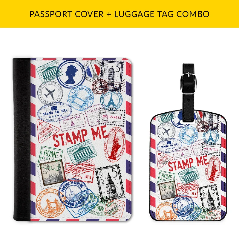 Magnetic-Closure Passport Covers & Wallets for Quick AccessStamp Me Passport & Luggage Tag Combo