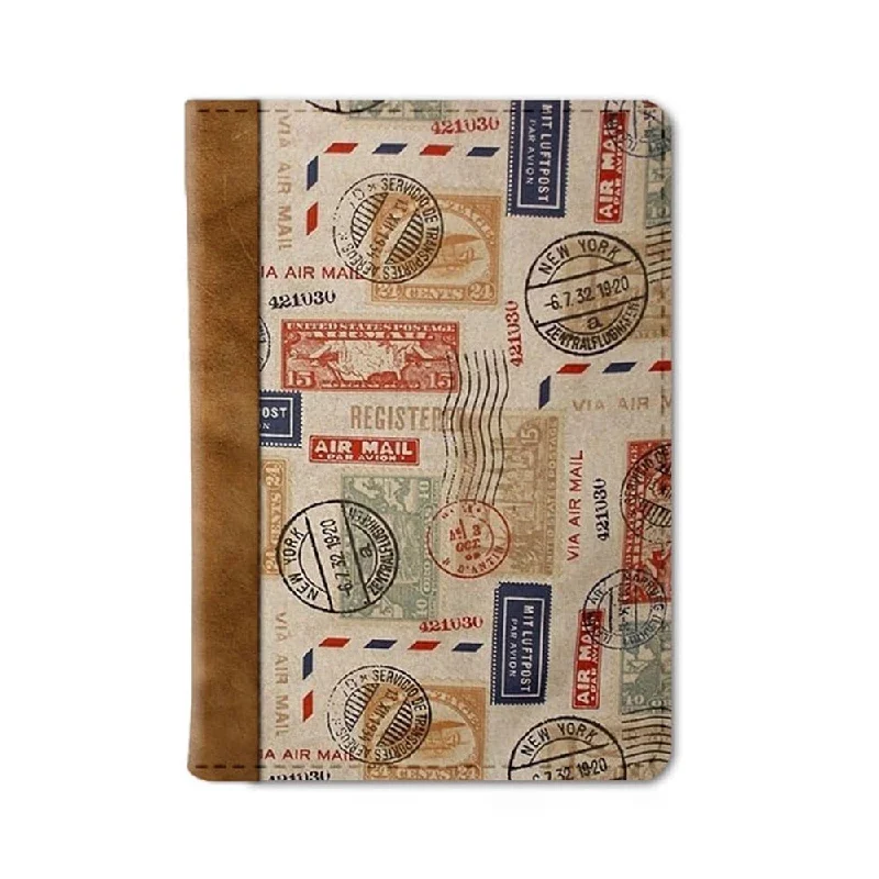 Colorful Floral-Printed Passport Covers & Wallets for Fashionable WomenVintage Stamps Passport Wallet