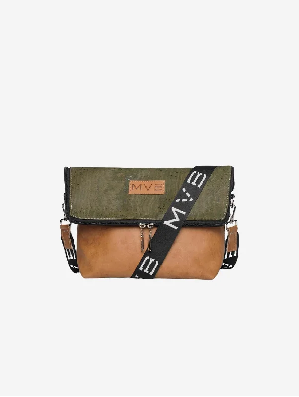 Canvas men's crossbody bag with a rustic, casual styleThe Flop Cork Vegan Crossbody Bag | Green