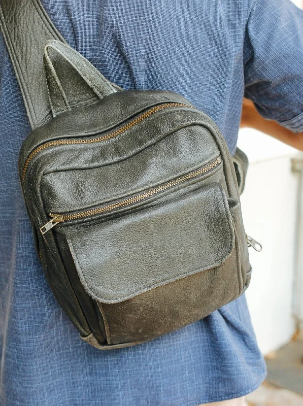 Crossover Backpack Sling Bag - Small - Cowhide