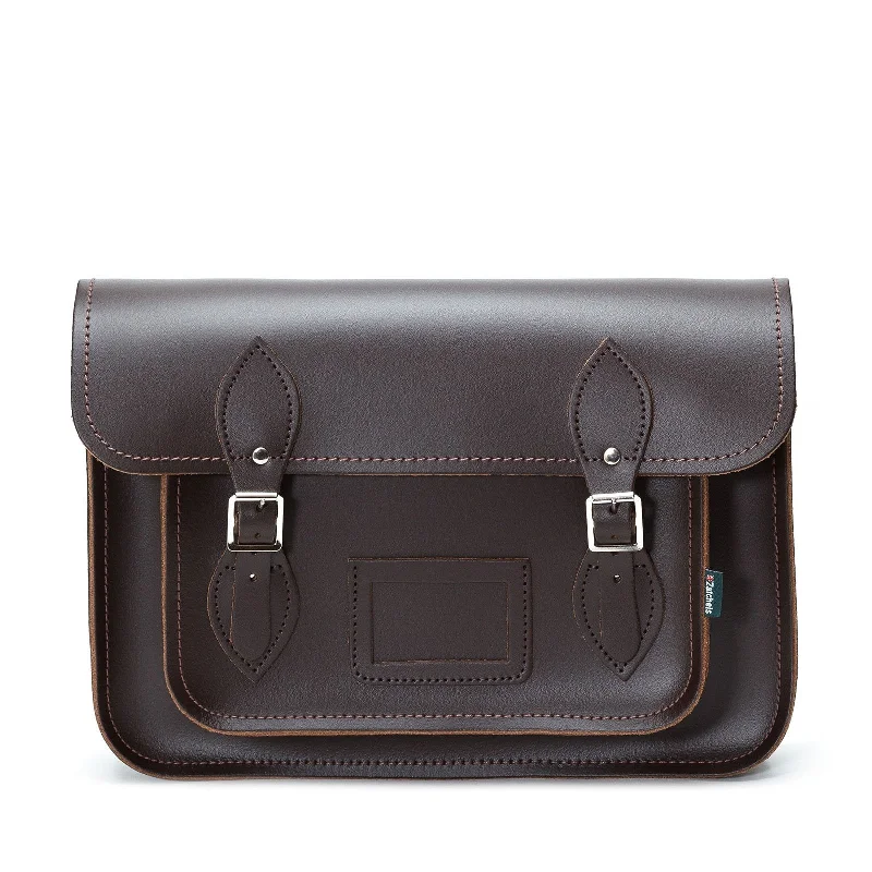 Satchel with a detachable strap for easy customizationHandmade Leather Satchel - Dark Brown