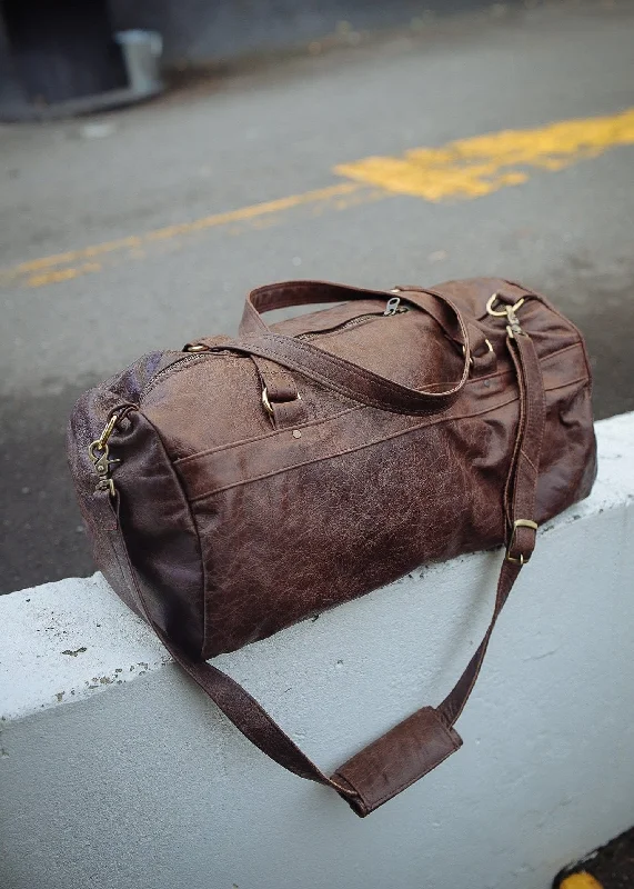 Duffel Carry All Bag - Cowhide - Premium Marble Brown