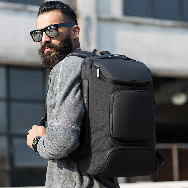 Men's canvas backpack with a durable frame for heavy loadsFashionable Waterproof Shoulders Computer Man