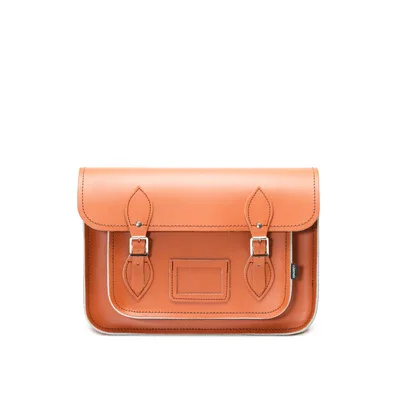 Plus-size satchel with a spacious interior for carrying all essentialsHandmade Leather Satchel - Burnt Orange