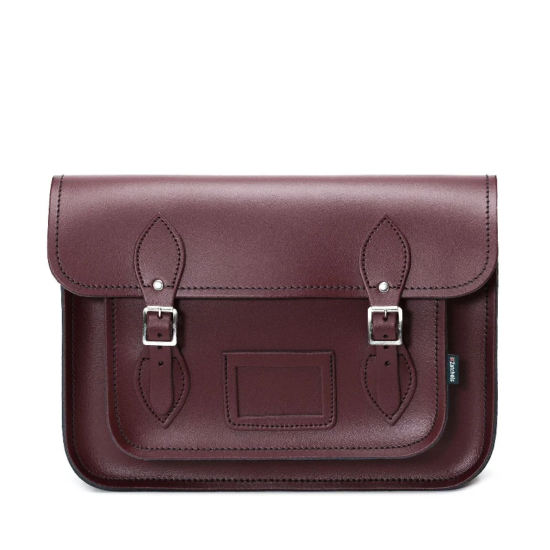 Metallic satchel with a shiny finish for evening eventsHandmade Leather Satchel - Marsala Red