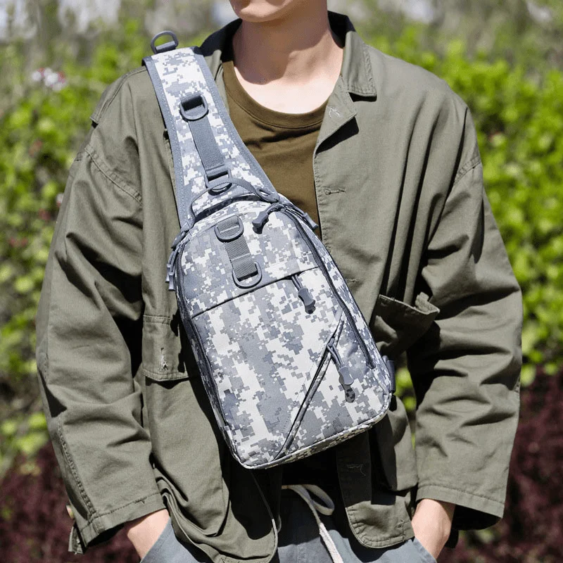 Men's waist bags with a front - facing pocket for easy accessMen Camouflage Multi-Carry Tactical Fishing Travel Outdoor Chest Bag Shoulder Bag