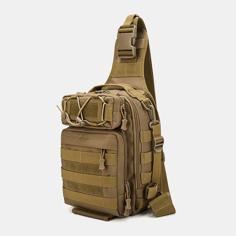 Men's chest bags with a padded strap for added comfortMen Nylon Camouflage Multifunction Large Capacity Outdoor Fishing Crossbody Bags Chest Bag Tactical Bag