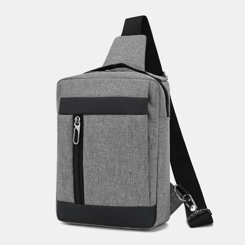 Men's chest bags with a adjustable chest strapMen Oxford Large Capacity Chest Bag Casual Multifunction Earphone Hole Design Crossbody Bag Shoulder Bag