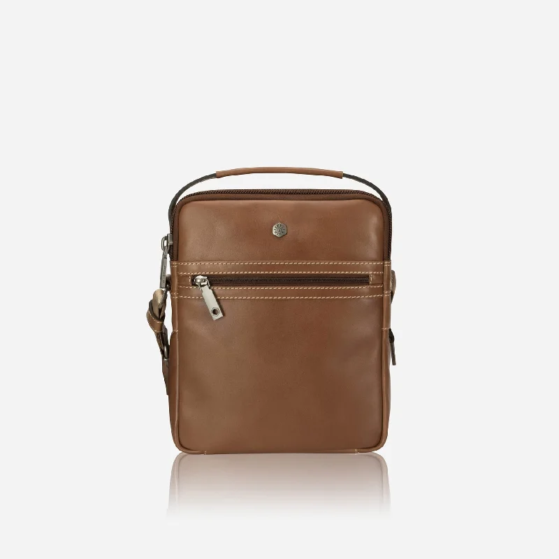 Vintage - inspired men's crossbody bag with a distressed finishMens Crossbody Organiser