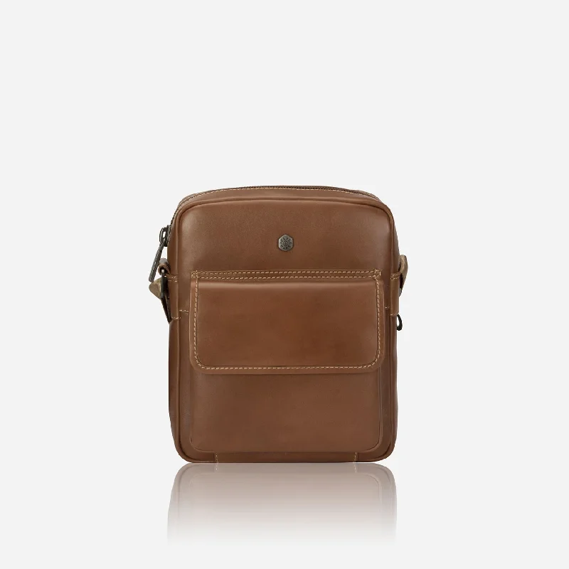 Men's crossbody bag with a built - in charging port for tech use on the goMen's Crossbody with Organiser