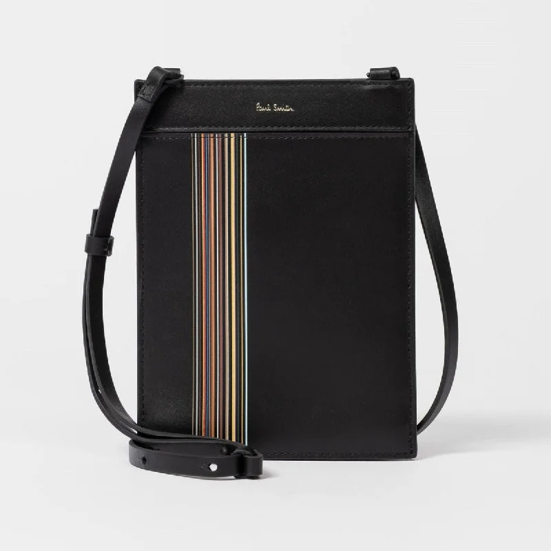 Minimalist men's crossbody bag with a single compartment for simplicityPaul Smith - Men's Crossbody Bag in Black