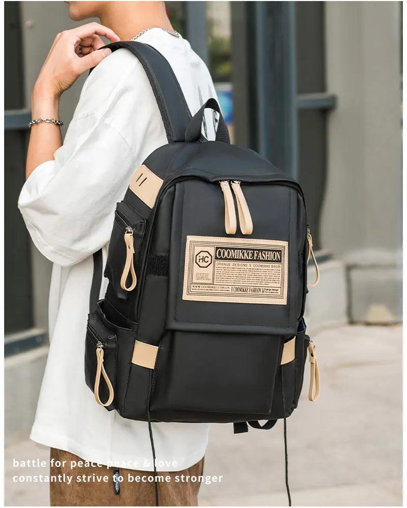 Men's convertible backpack that can be worn as a messenger bagStudent Canvas Shoulder Unisex School College Backpack – SB1034