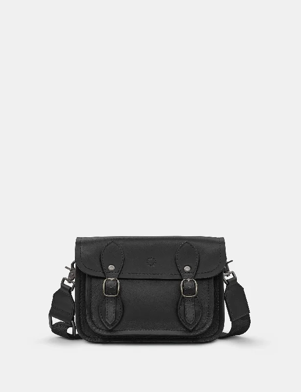 Vintage-inspired satchel with a brass buckle and leather tasselsTilney Black Leather Mini Satchel Bag