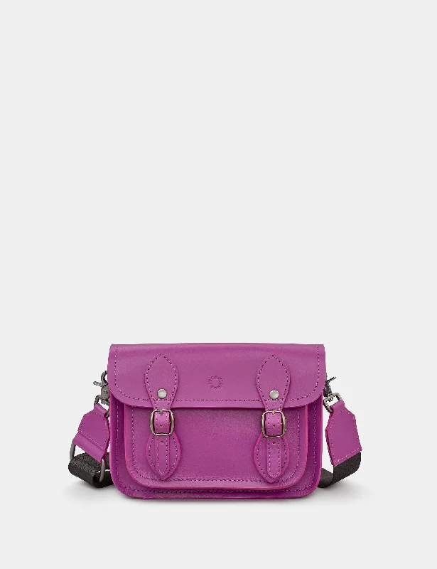 Faux fur satchel with a fluffy exterior for a winter fashion statementTilney Mini Purple Leather Satchel