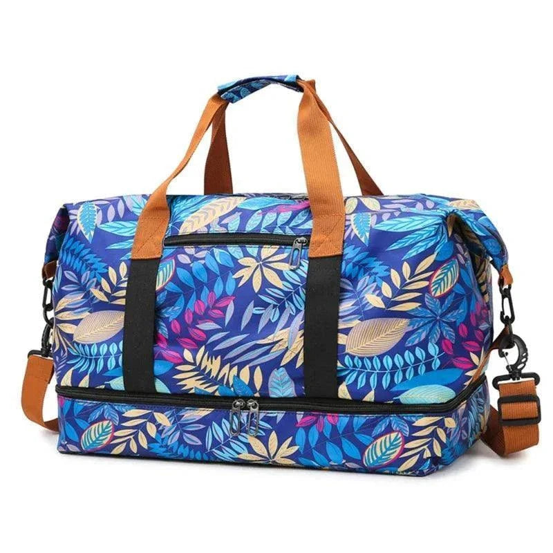 Compact duffel bags for short weekend getawaysTravel Gym Flower Bag - Stylish & Spacious Gym Duffel- BDB006