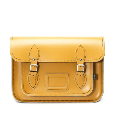 Satchel with a tassel or fringe detail for a bohemian feelHandmade Leather Satchel - Yellow Ochre