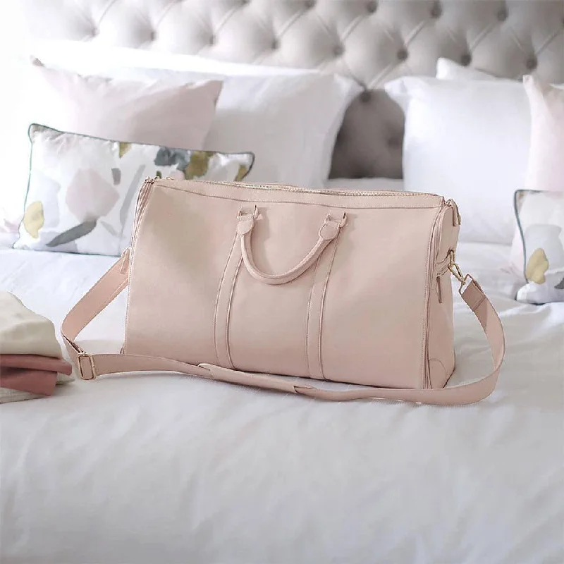 Vintage-inspired duffel bags with a distressed finish for a retro aestheticZipped Travel Bag - Blush Pink